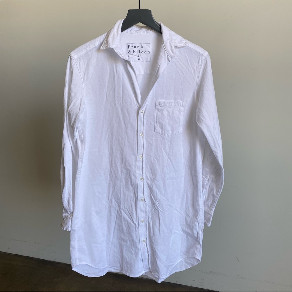 Frank & Eileen White Long Sleeve Mary Dress